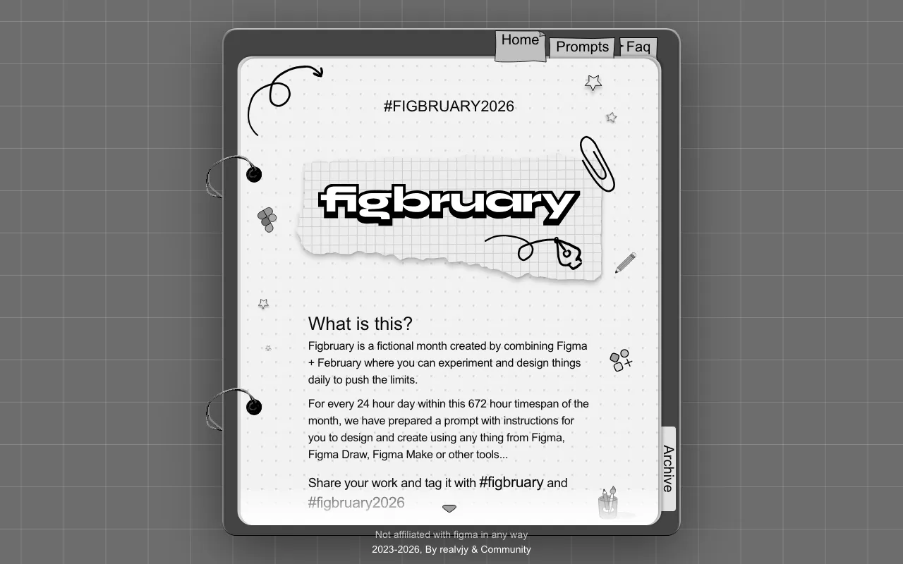 Anteprima di Figbruary, challenge di Figma del mese di febbraio