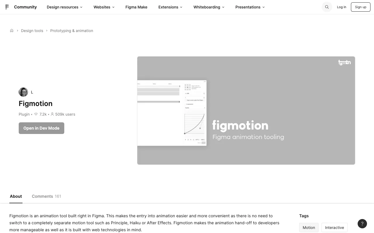 Anteprima di Figmotion, plugin Figma