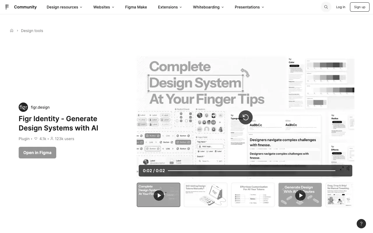 Anteprima di Figr Identity, plugin di Figma