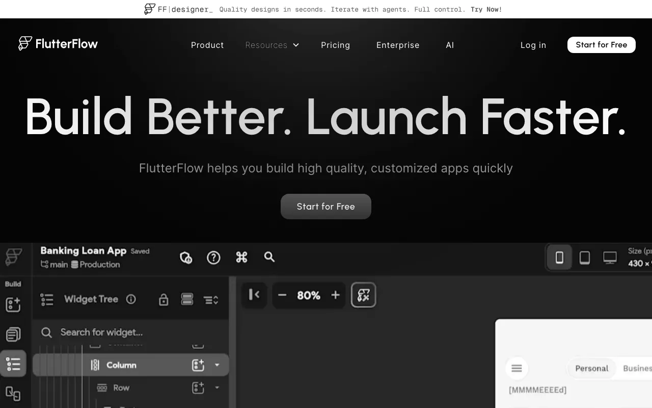 Anteprima di FlutterFlow, tool per la creazione di App con Flutter