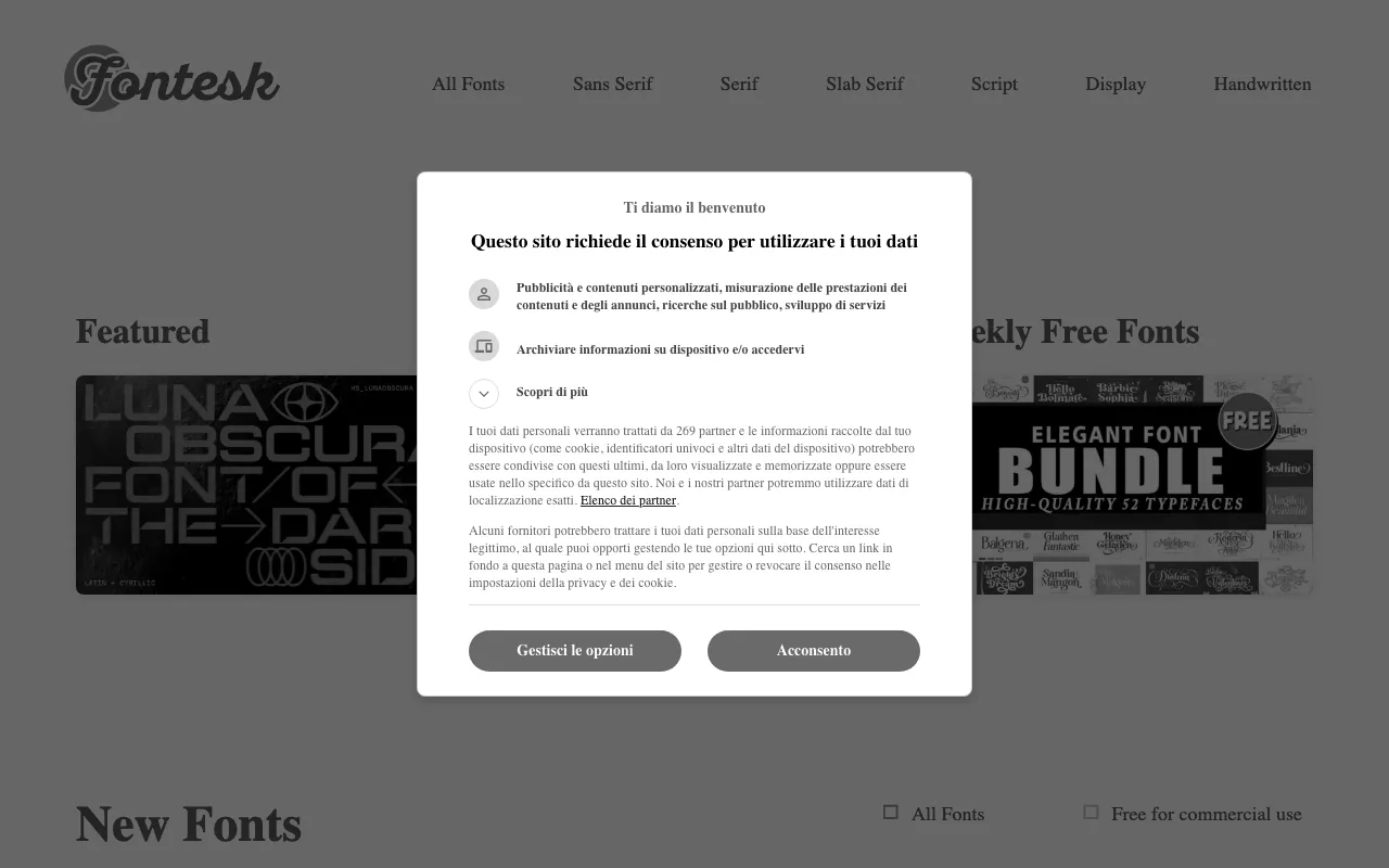 Anteprima di Fontesk, raccolta di font gratuiti