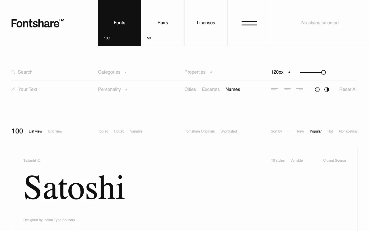 Anteprima di Fontshare