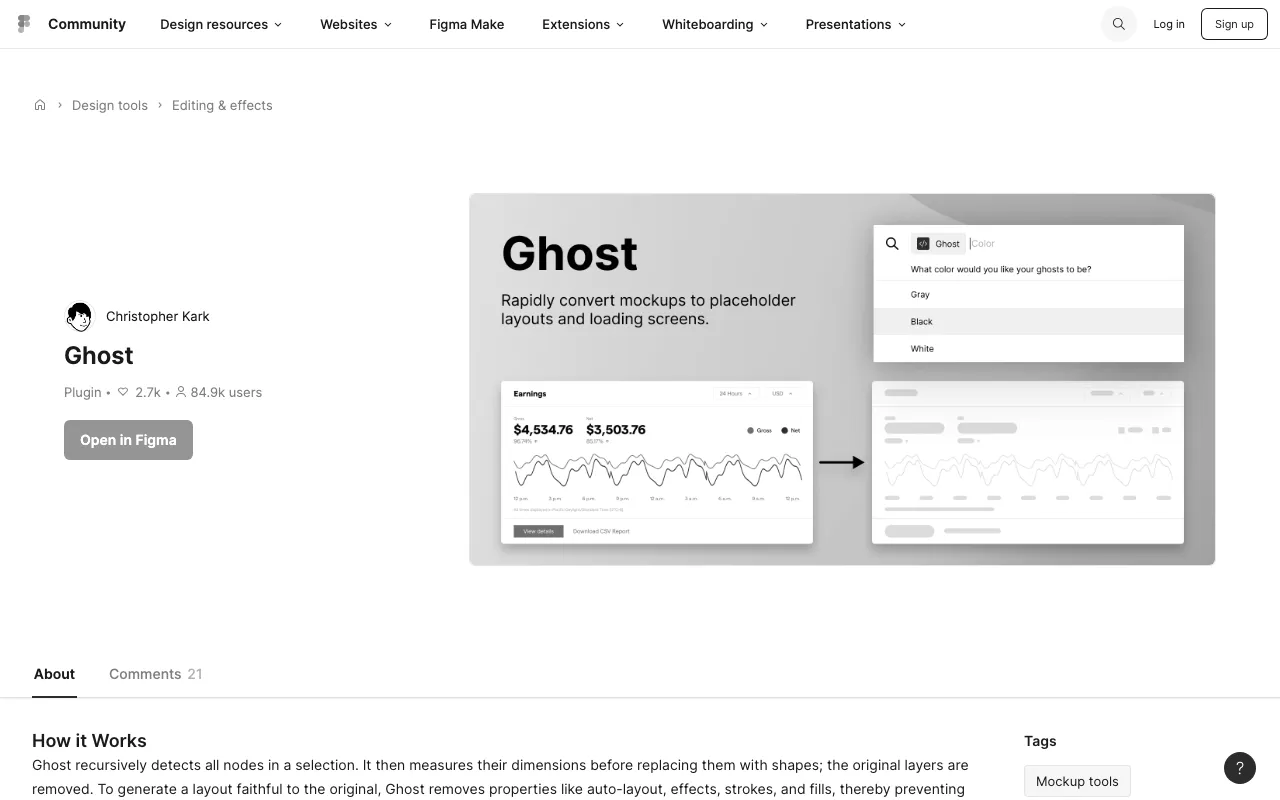 Anteprima di Ghost (Figma plugin)