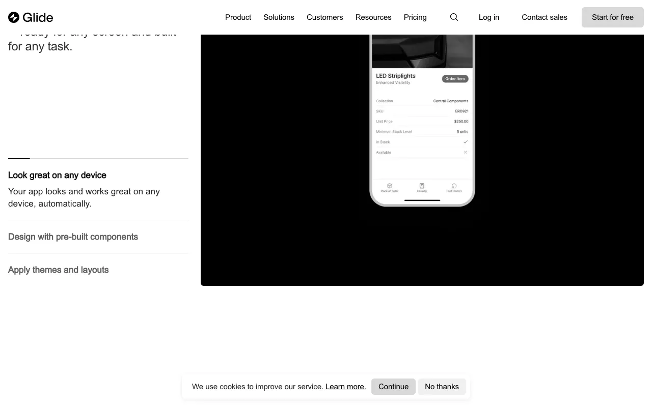 Anteprima di Glide, tool per la creazione di app senza codice