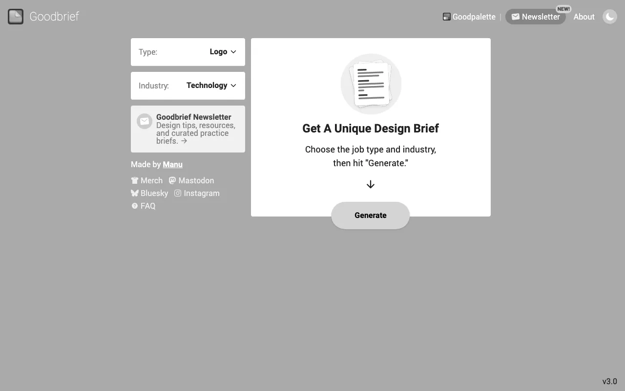 Anteprima di Good brief, tool per avere brief di design