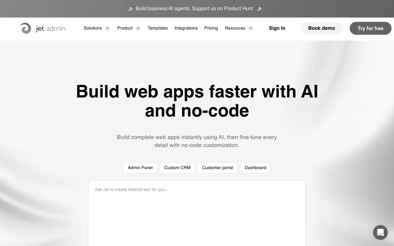 Anteprima di JetAdmin, tool per creare strumenti interni personalizzati