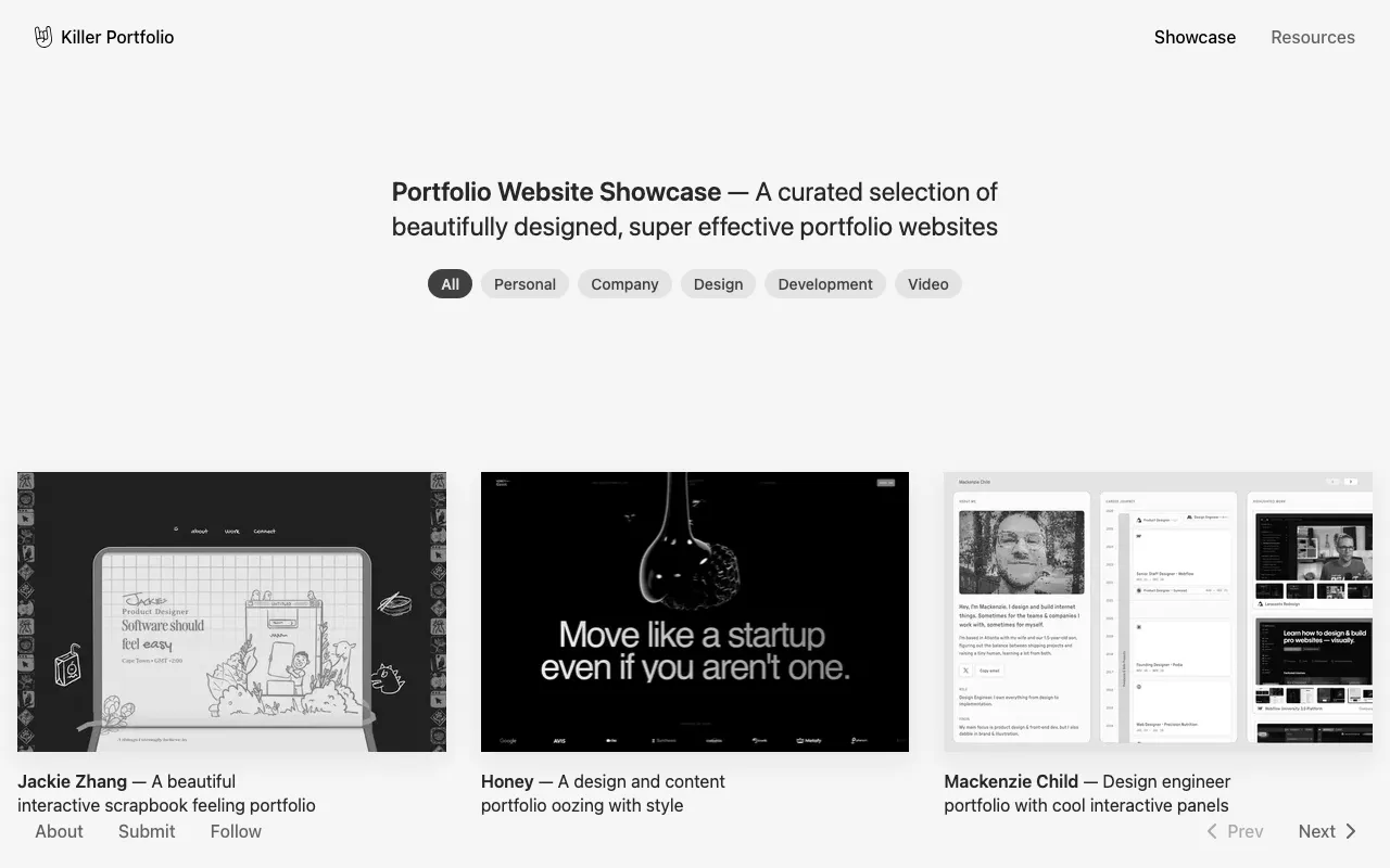 Anteprima di Killer portfolio, raccolta di portfolio di designer