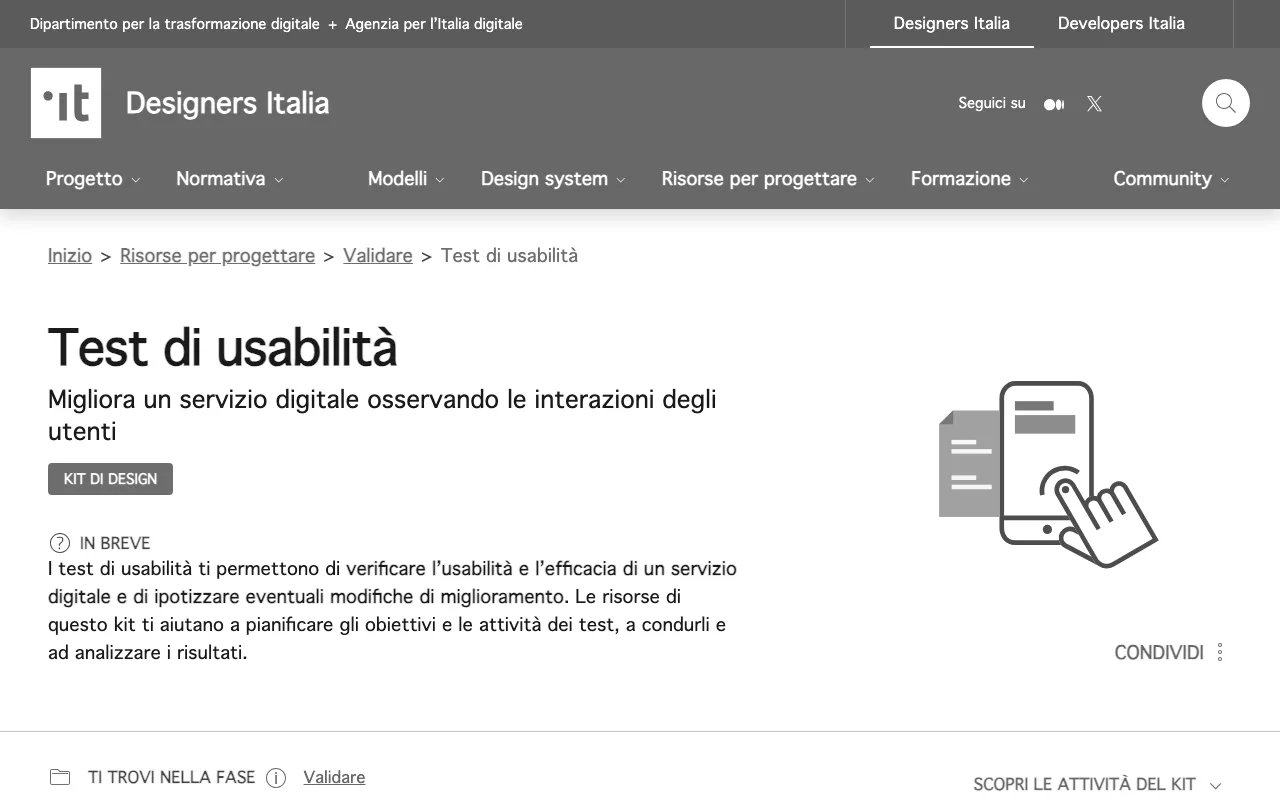 Anteprima di Kit per test usabilità