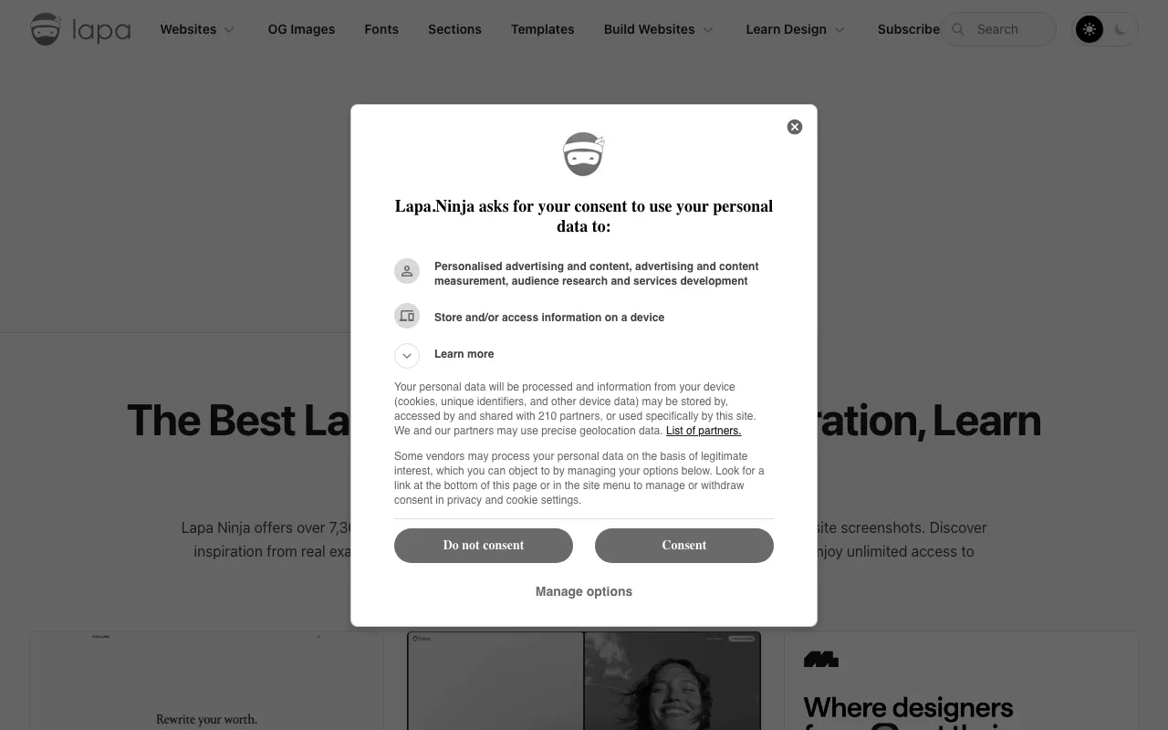 Anteprima di Lapa Ninja, raccolta di landing page