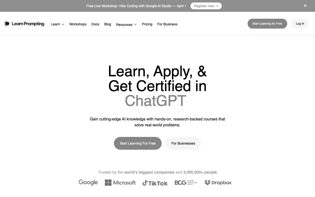 Anteprima di Learn Prompting