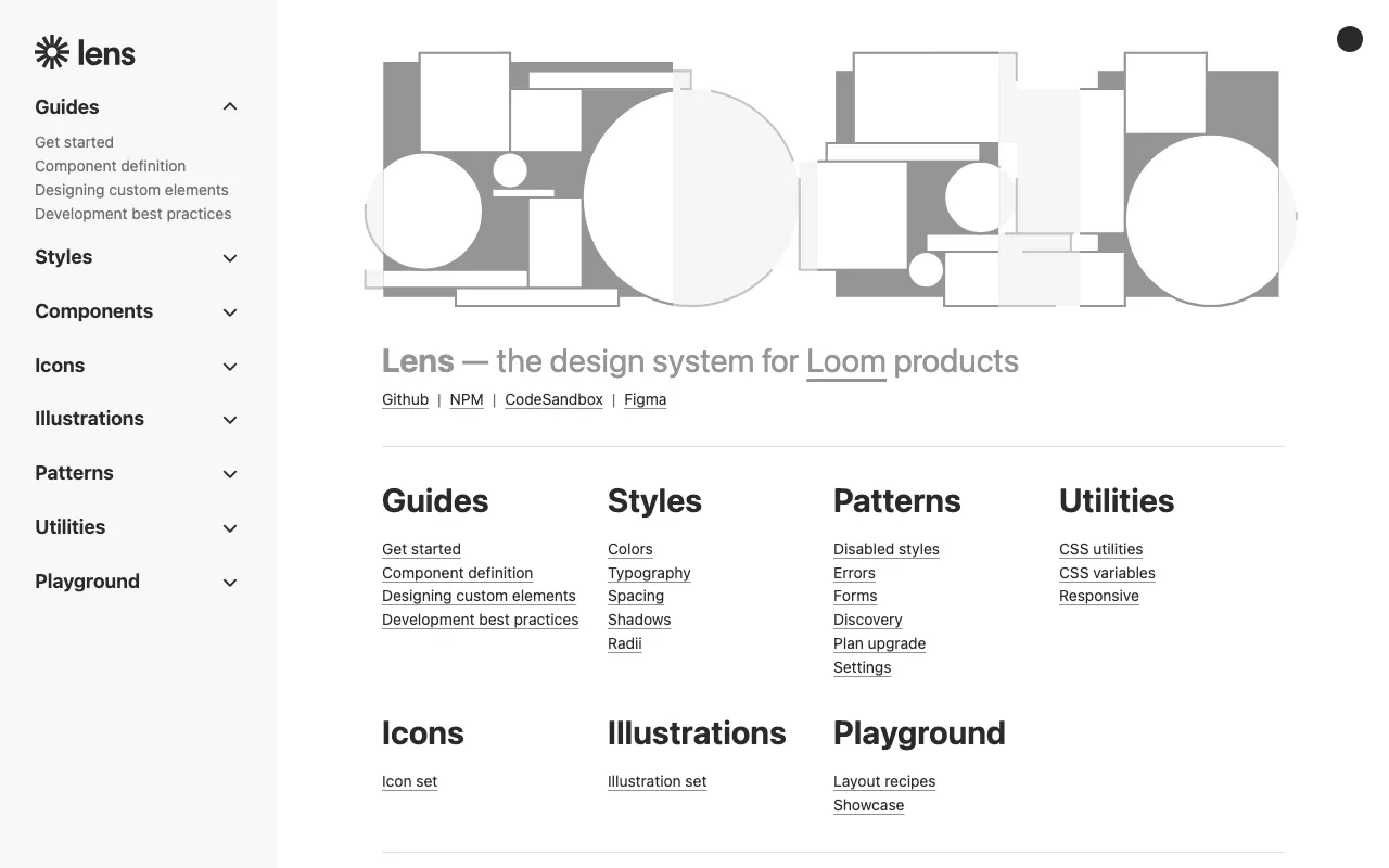 Anteprima di Lens, Design System di Loom