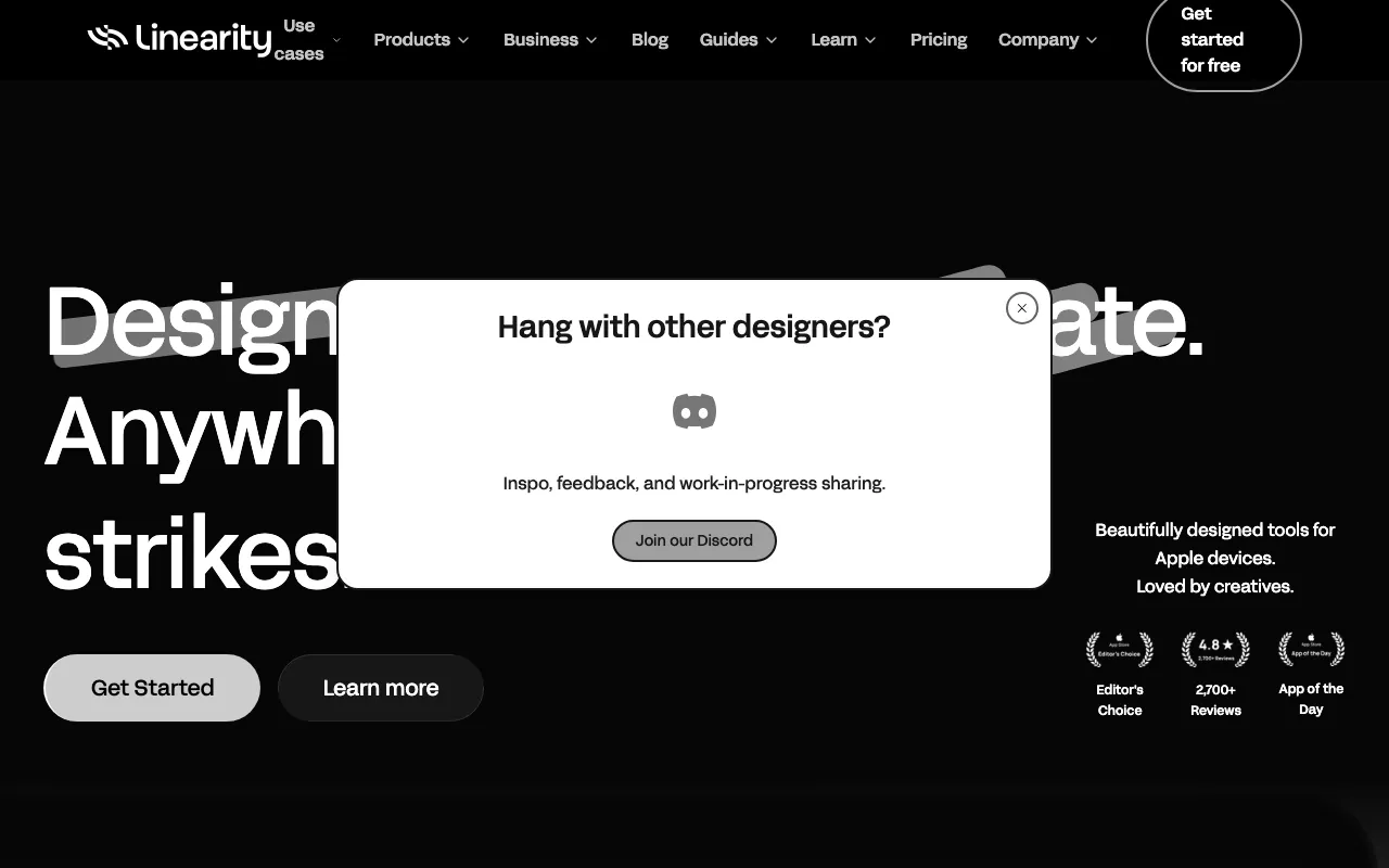 Anteprima di Linearity, tool per creare design animati
