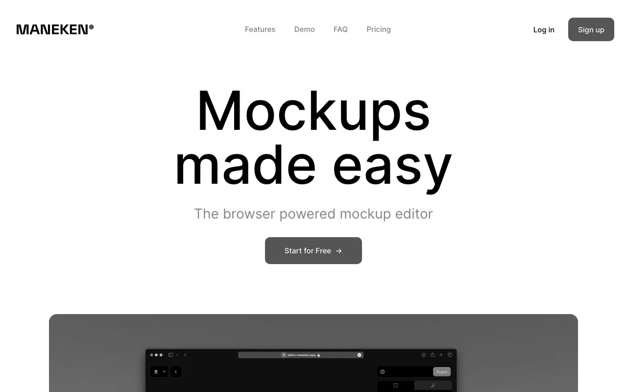 Anteprima di Maneken, tool per creare mockup di qualità