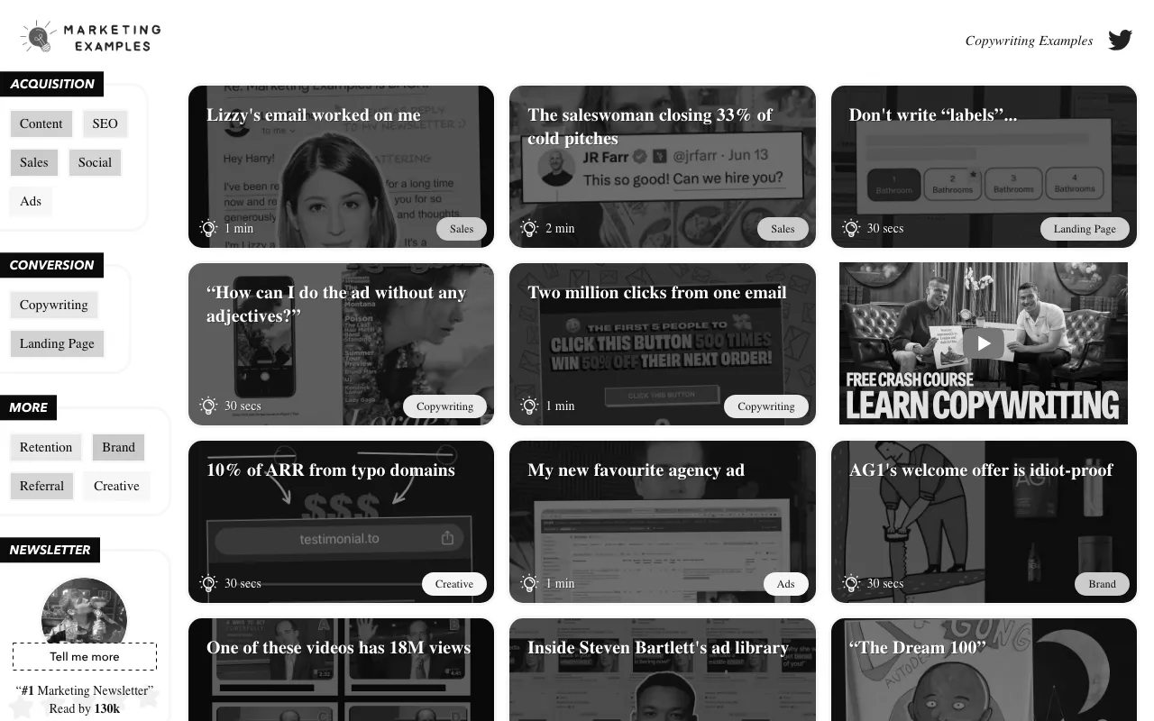 Anteprima di Marketing Examples