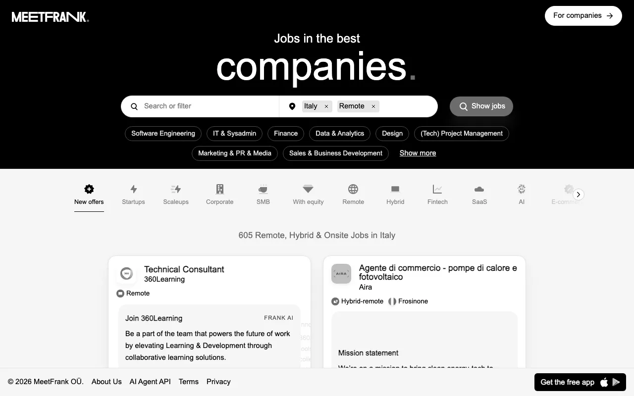 Anteprima di Meetfrank, trovare lavoro da remoto