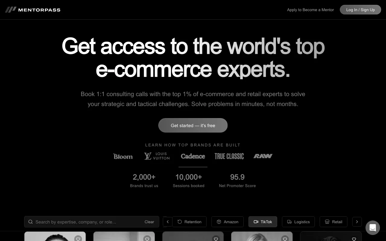 Anteprima di Mentorpass, piattaforma dove trovare un mentor