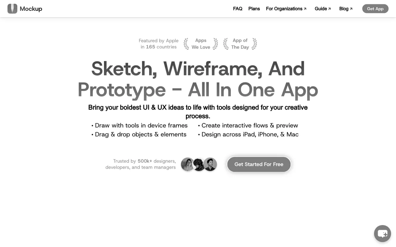 Anteprima di Mockup App, app per wireframe rapidi