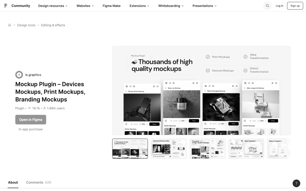 Anteprima di Mockup, plugin Figma