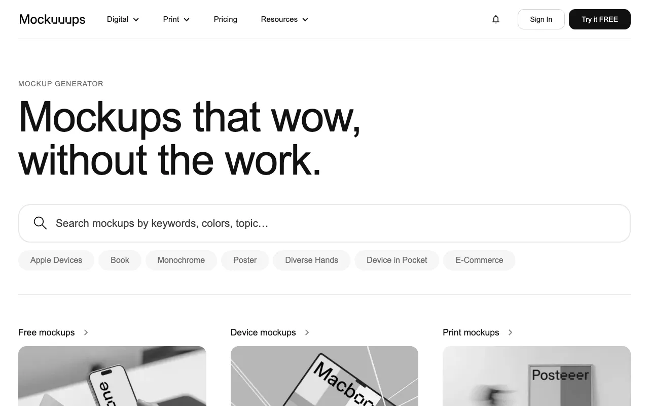 Anteprima di Mockuuups studio, raccolta di mockup