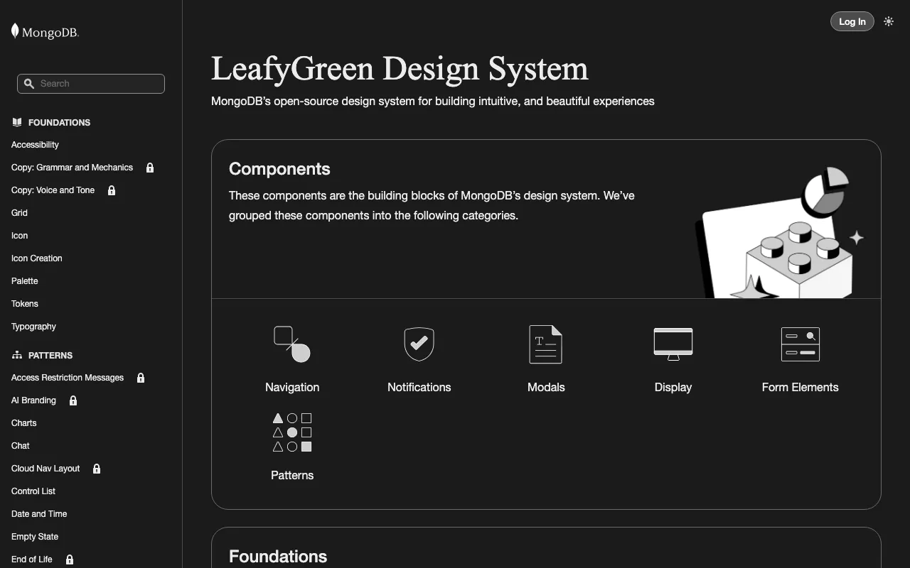 Anteprima di Mongo DB Design System