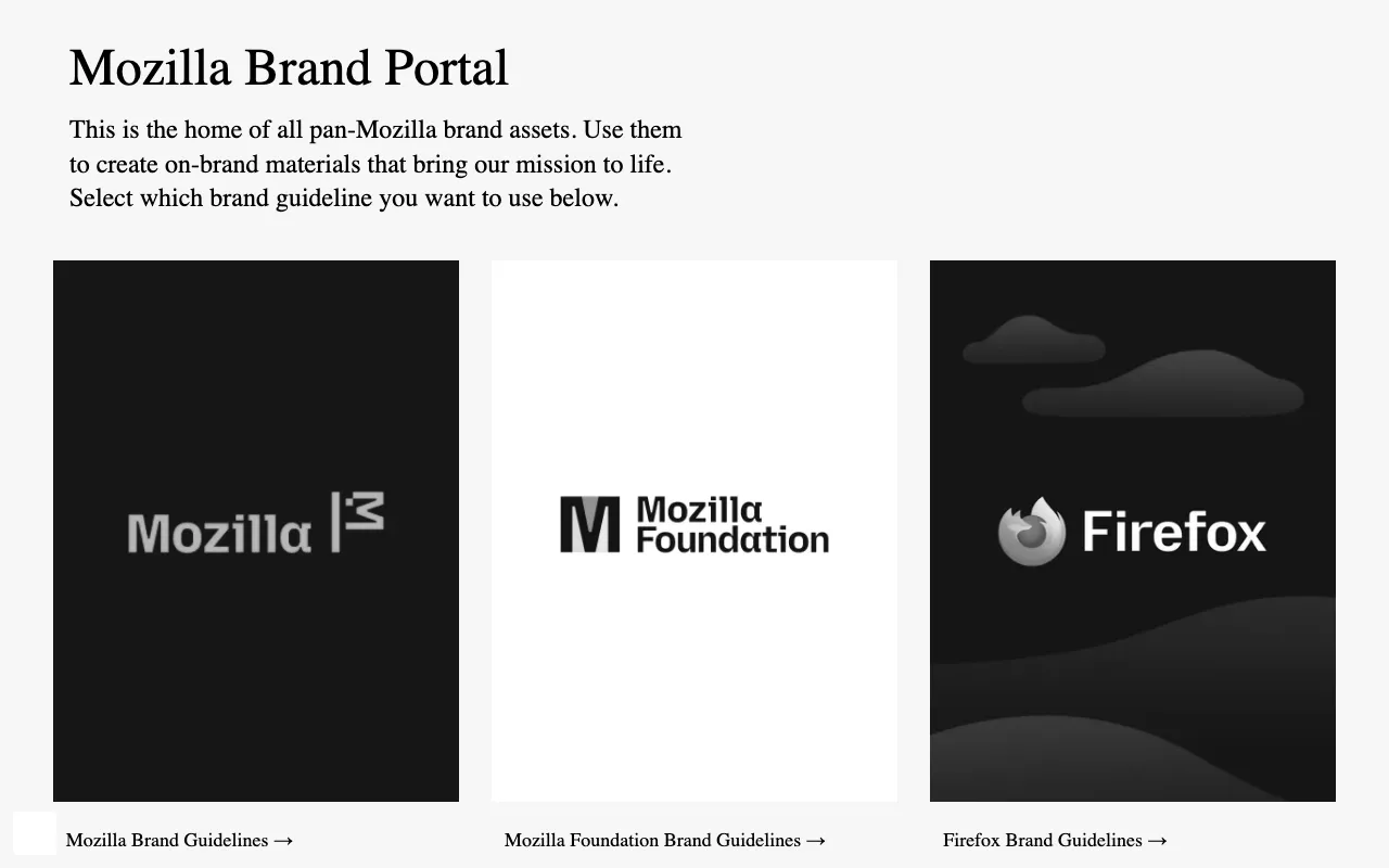 Anteprima di Mozilla Brand Guidelines