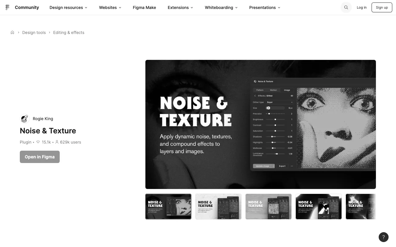 Anteprima di Noise & Texture, plugin Figma