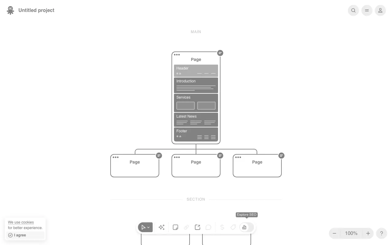 Anteprima di Octopus, tool per creare flowcharts online