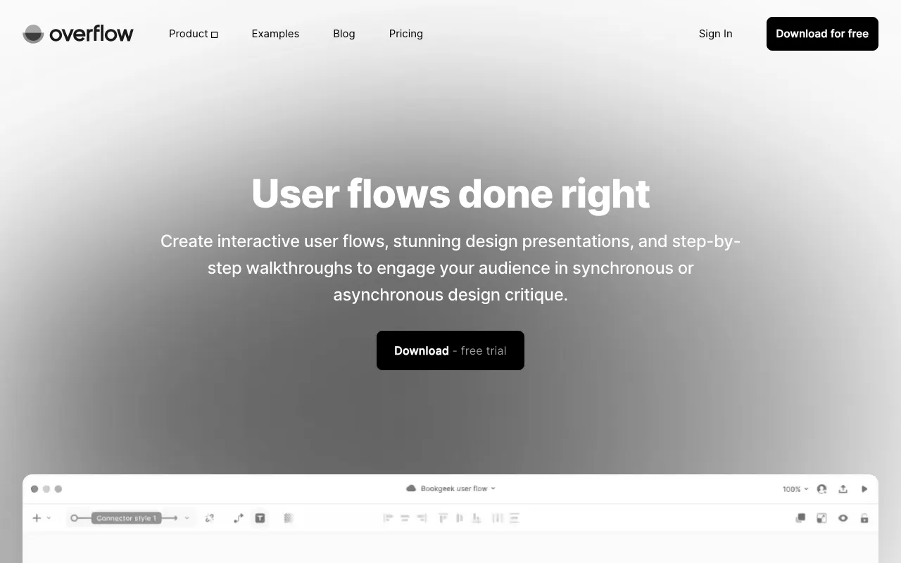 Anteprima di Overflow, tool per creare flowcharts