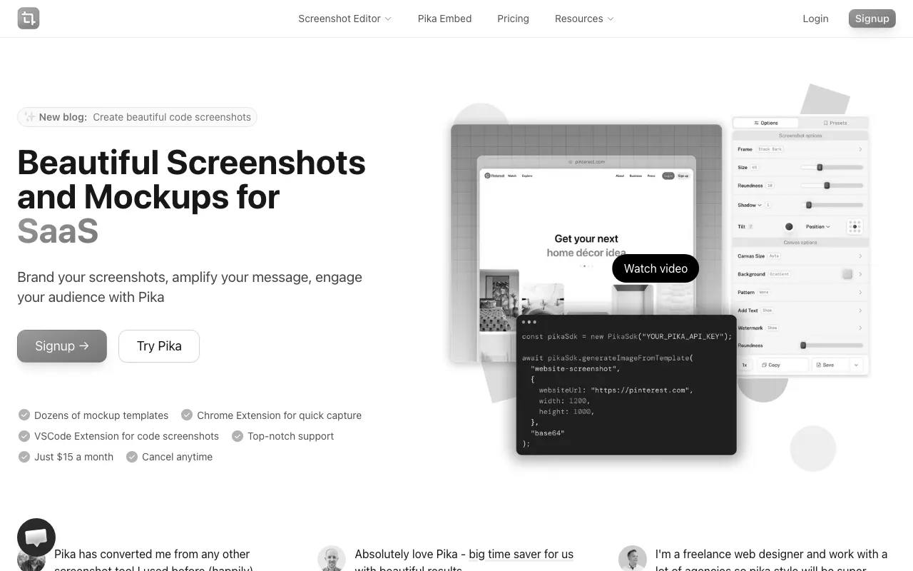 Anteprima di Pika, tool per modificare gli screenshot
