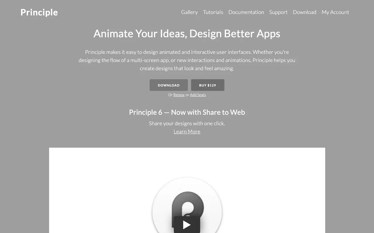 Anteprima di Principle, tool per creare animazioni