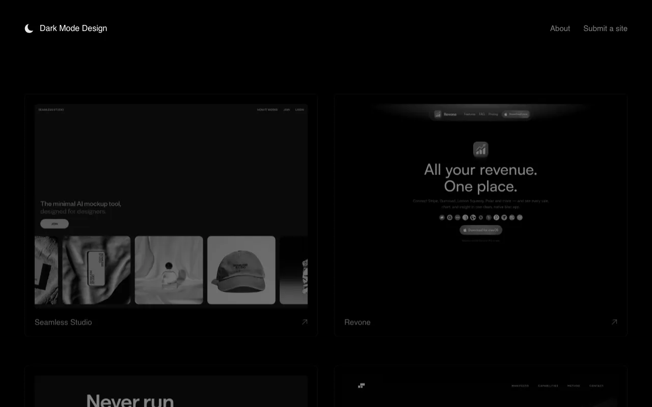 Anteprima di Raccolta di interfacce e contenuti sulla Dark Mode