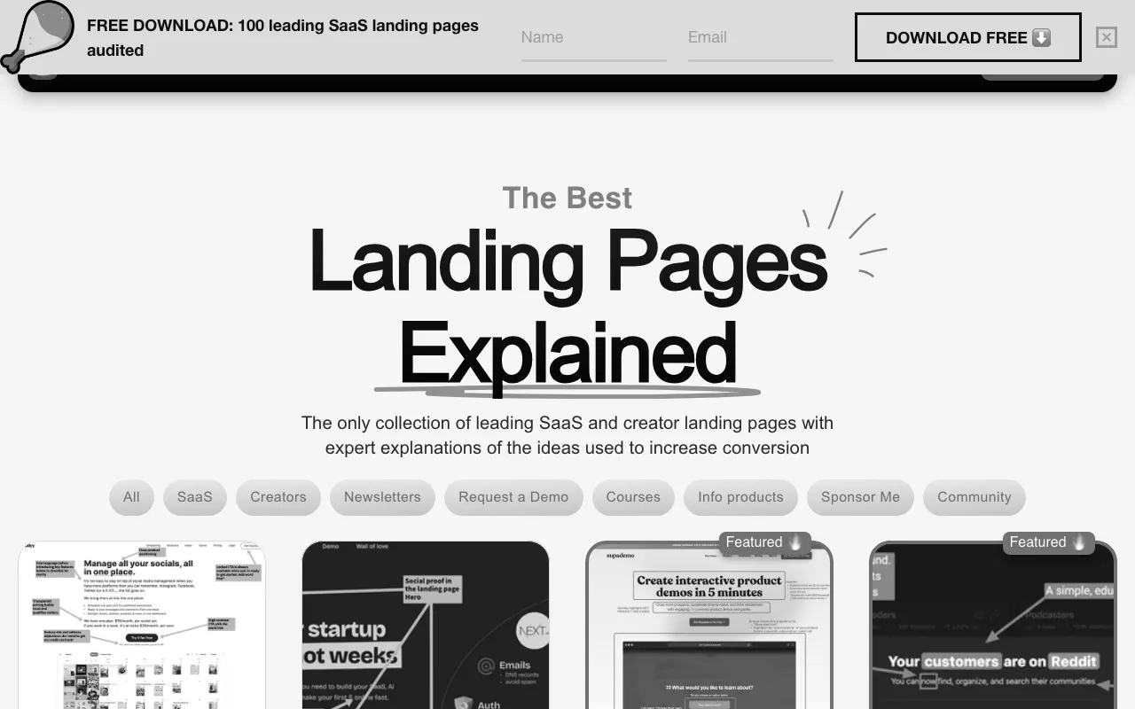 Anteprima di Landing Pages Explained