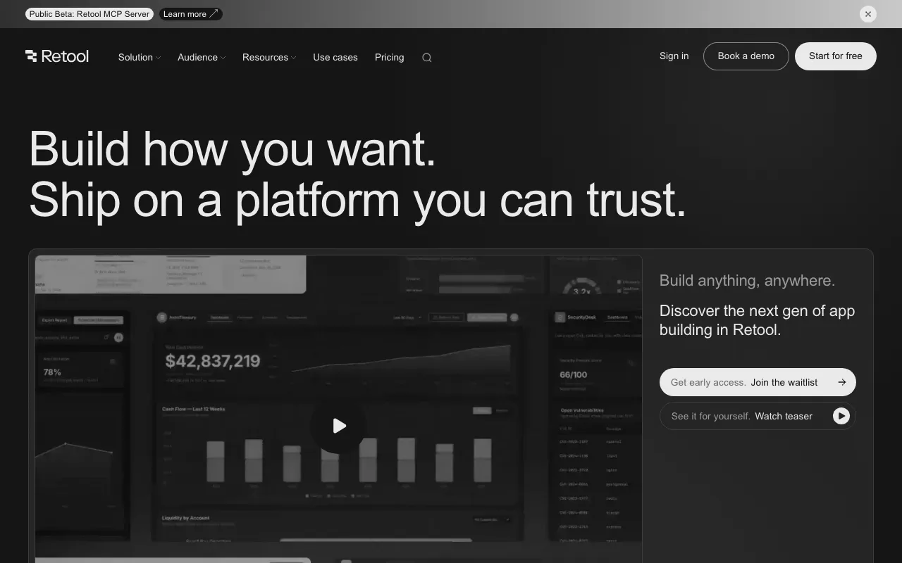 Anteprima di Retool, tool per costruire app interne velocemente
