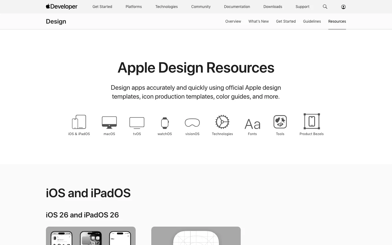 Anteprima di Risorse Figma ufficiali Apple