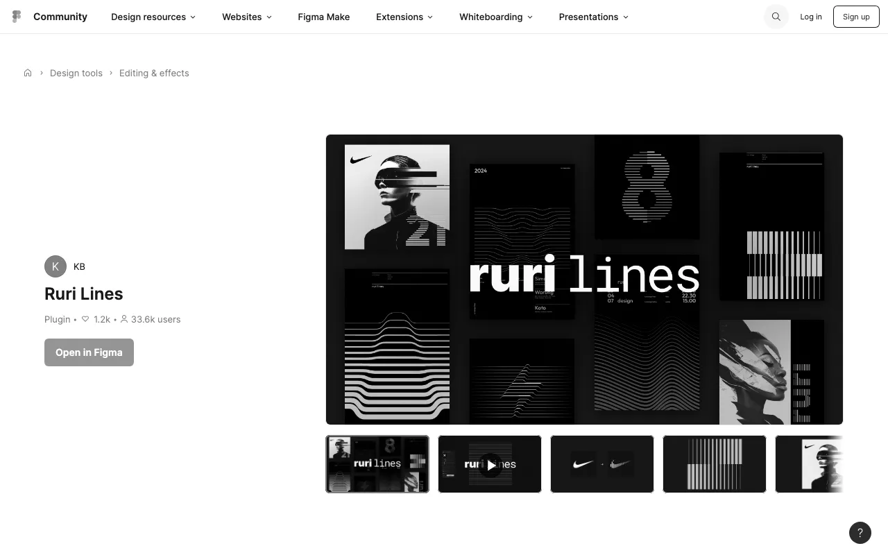 Anteprima di Ruri lines, plugin Figma
