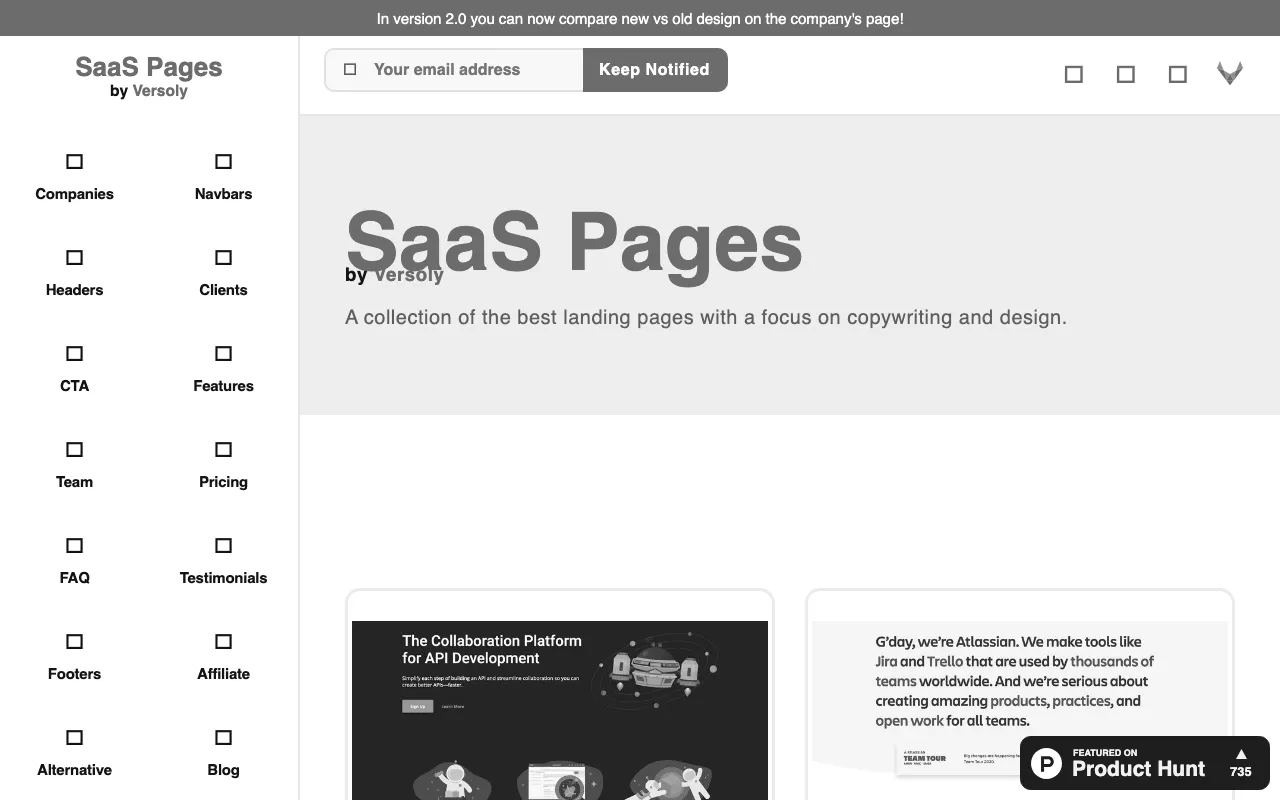 Anteprima di SaaS Pages