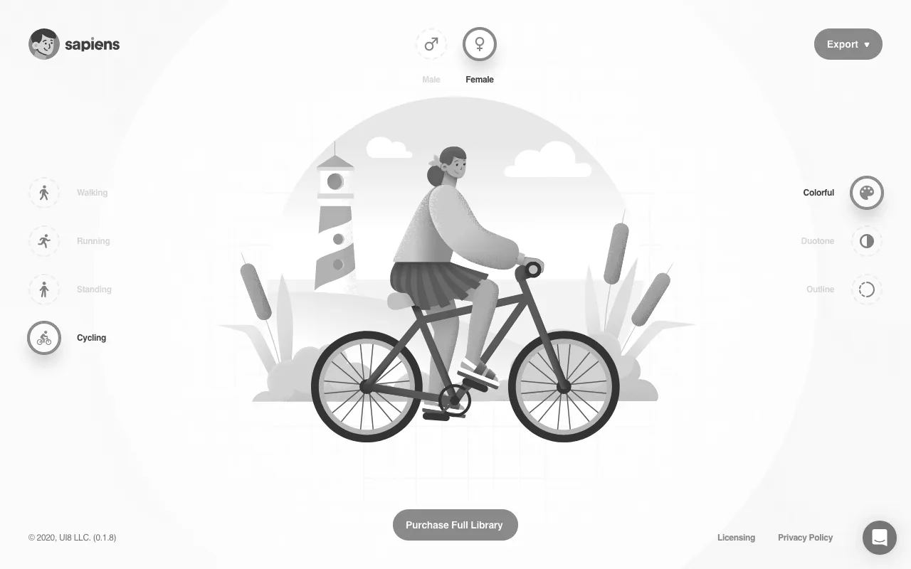 Anteprima di Sapiens, generatore di illustrazioni