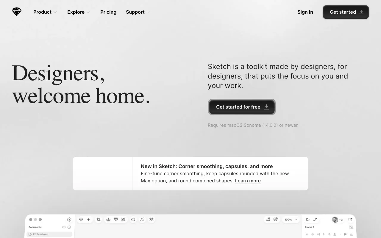 Anteprima di Sketch, tool di prototipazione