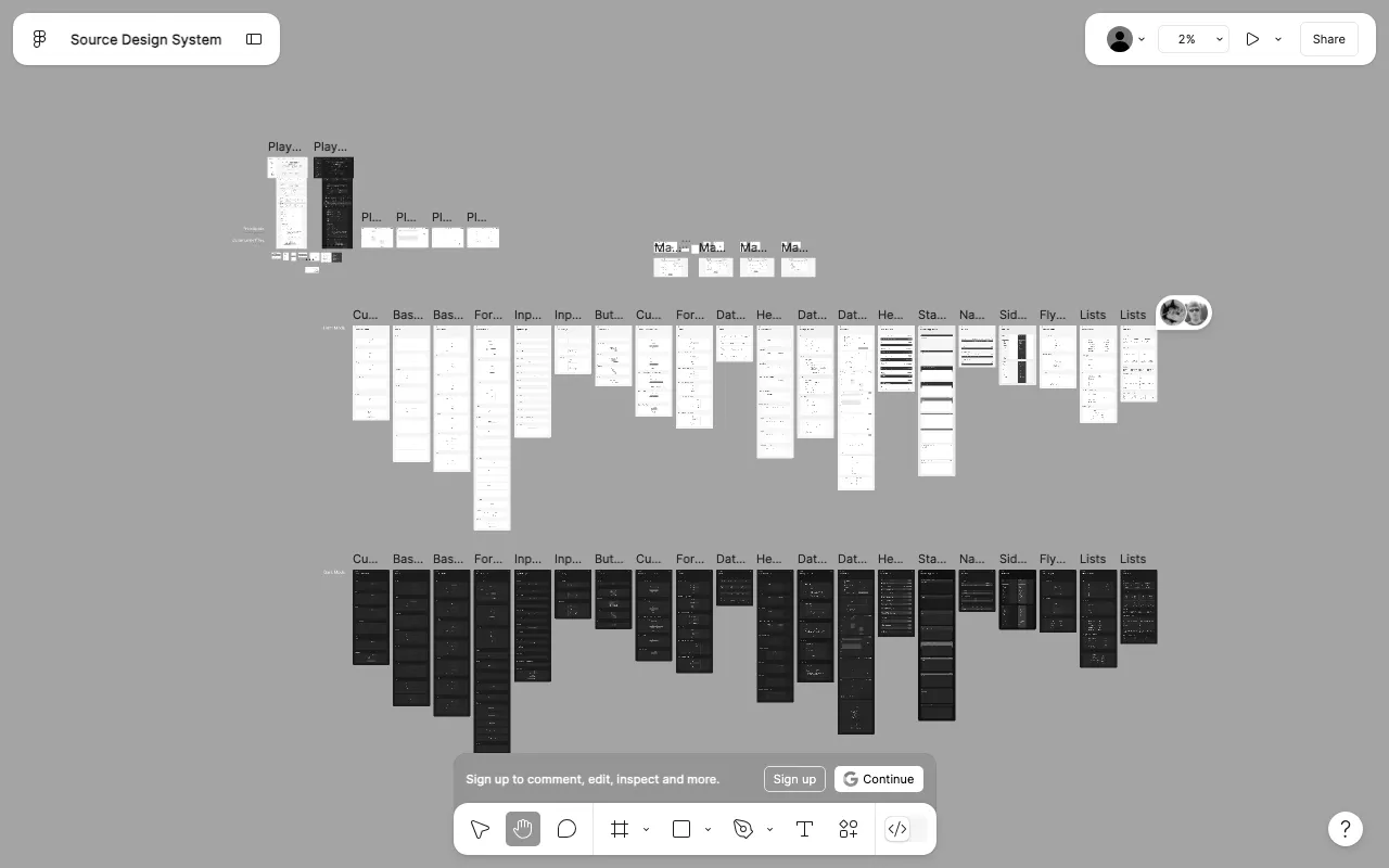 Anteprima di Source Design system