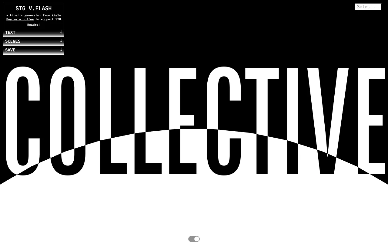 Anteprima di Space Type Generator, tool per creare visual animati