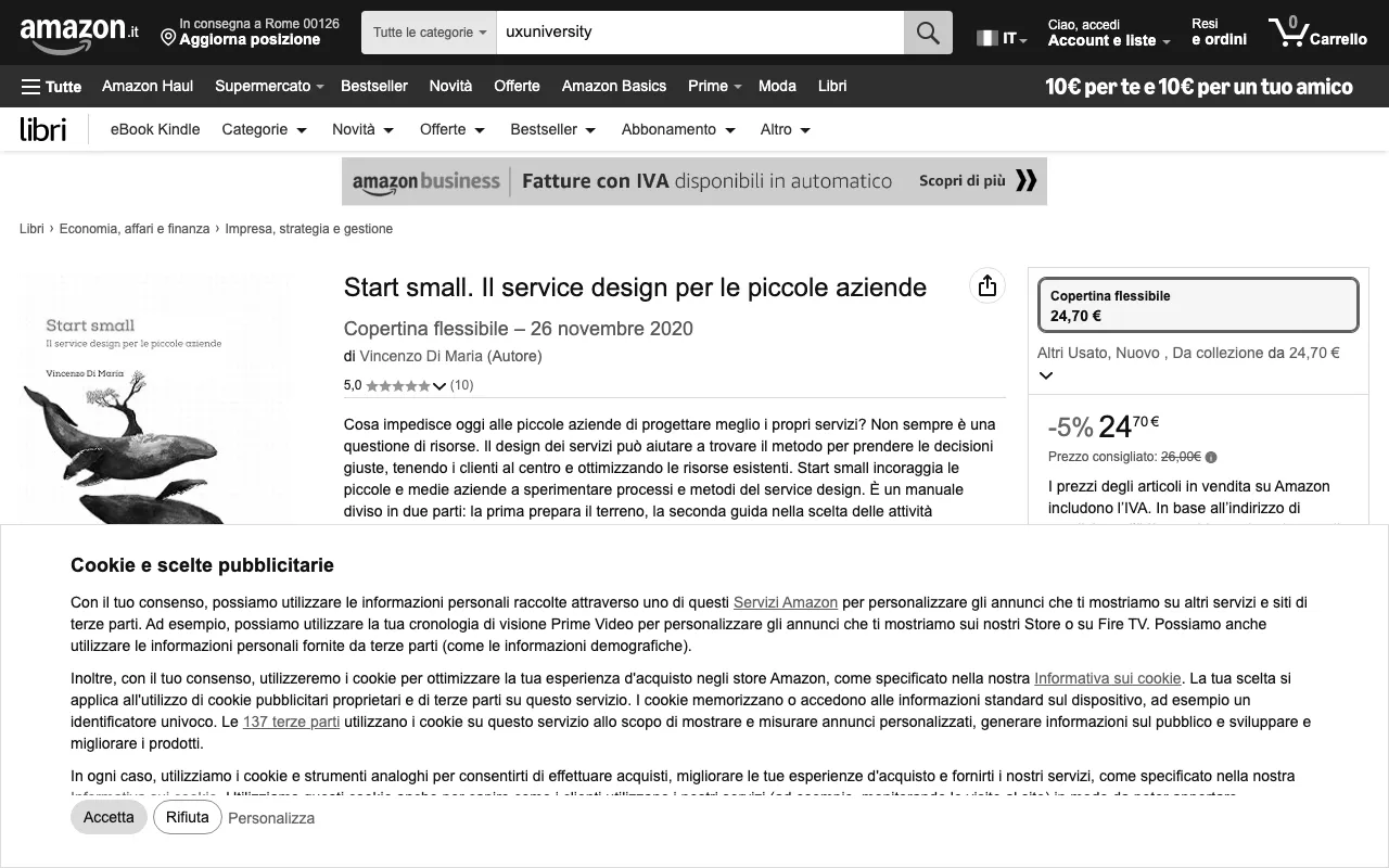 Anteprima di Start Small, libro sul service design