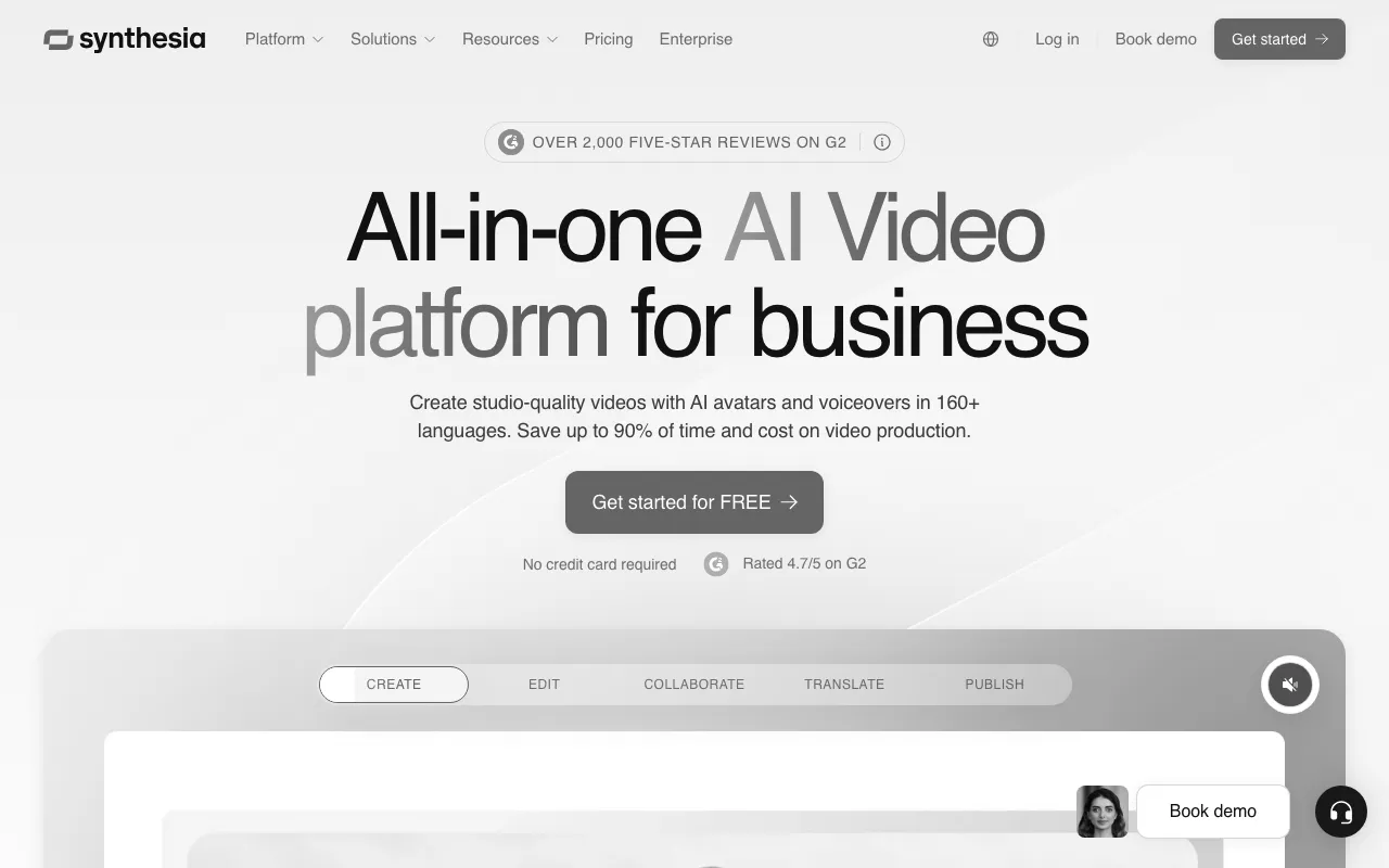 Anteprima di Synthesia, tool per creare video AI in oltre 130 lingue