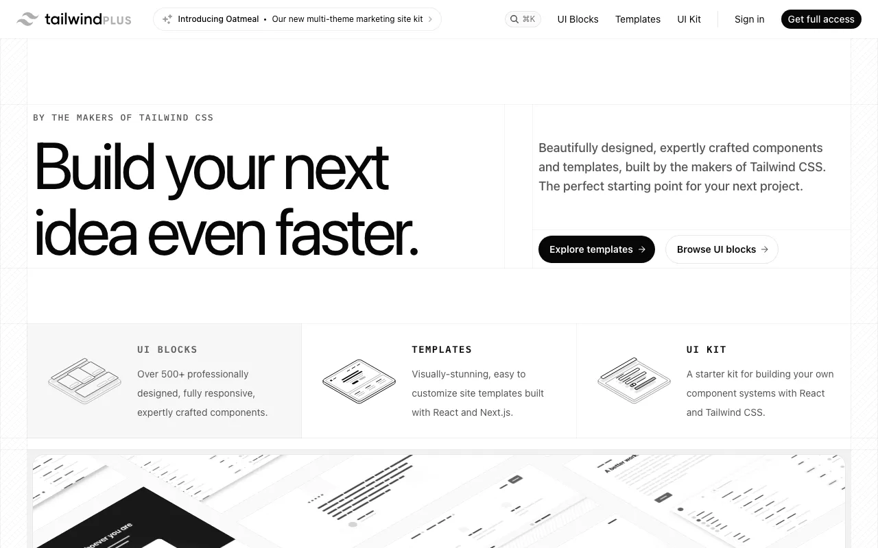 Anteprima di Tailwind UI, design system CSS ready