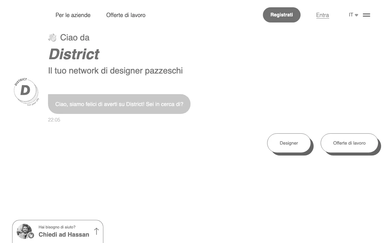 Anteprima di The District, piattaforma per trovare lavoro