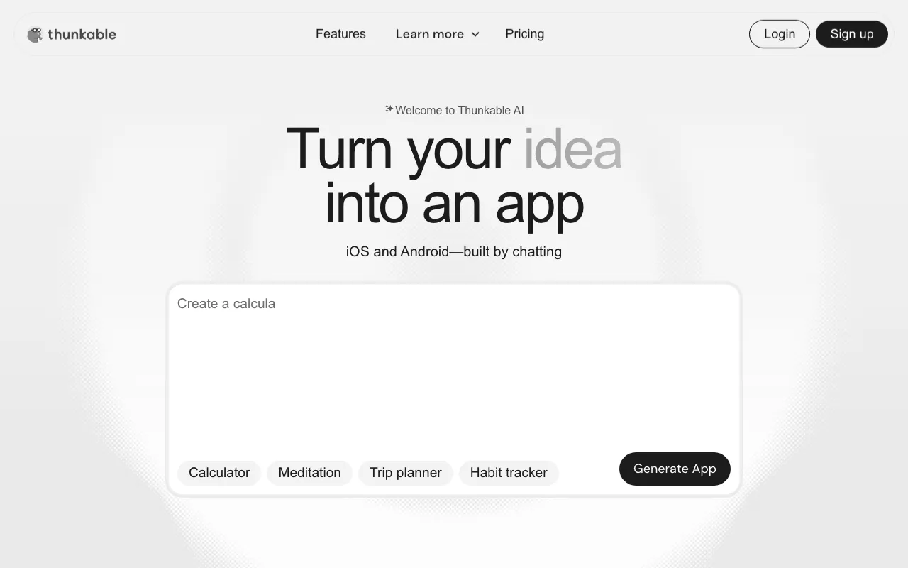 Anteprima di Thunkable, tool di sviluppo App nocode