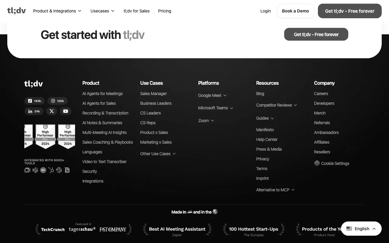 Anteprima di TLDV, tool per gestire highlight di ricerca con AI