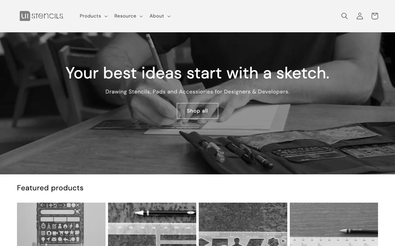 Anteprima di UI Stencil, prodotti per designer