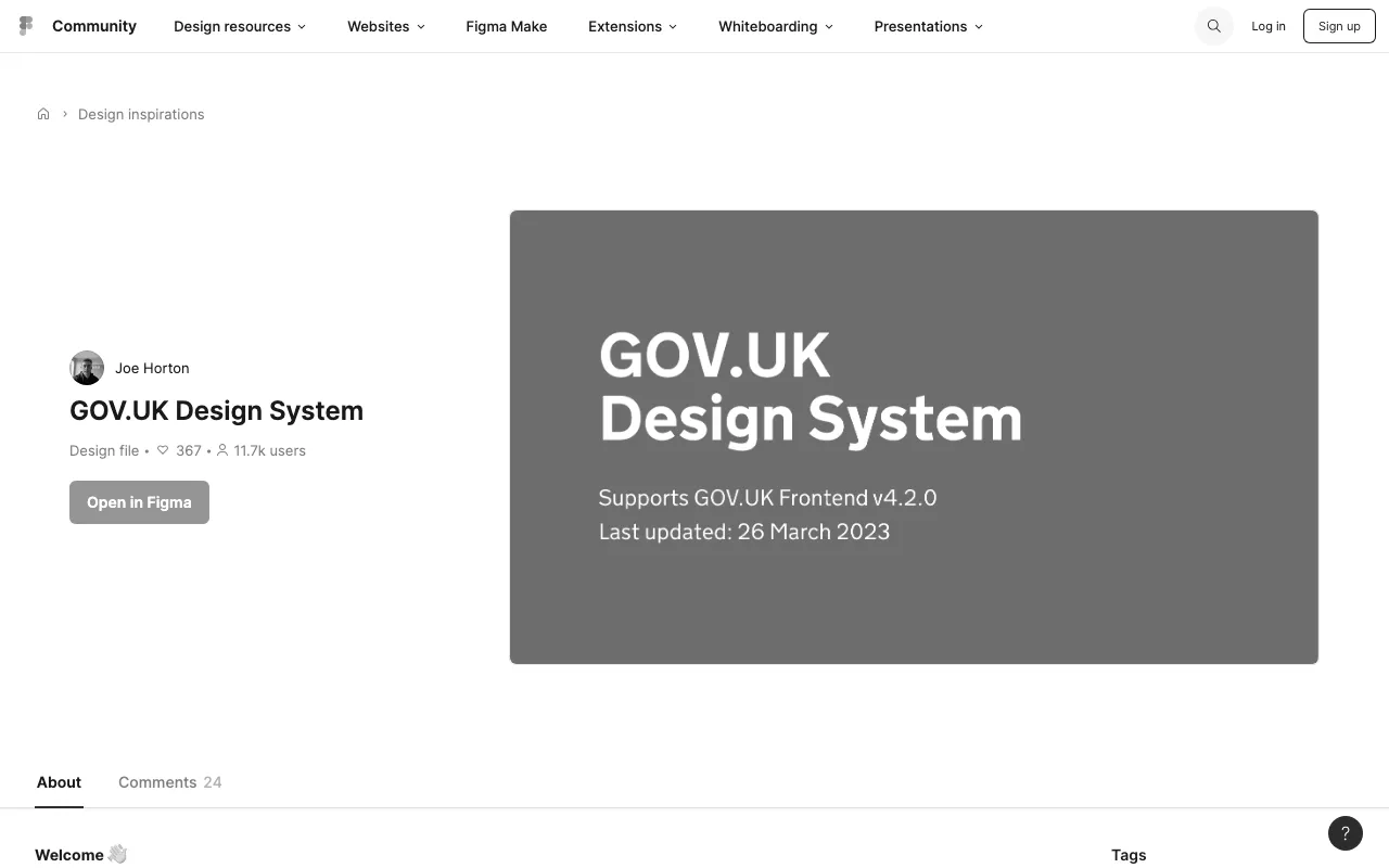 Anteprima di UK Gov Design System, Kit Figma