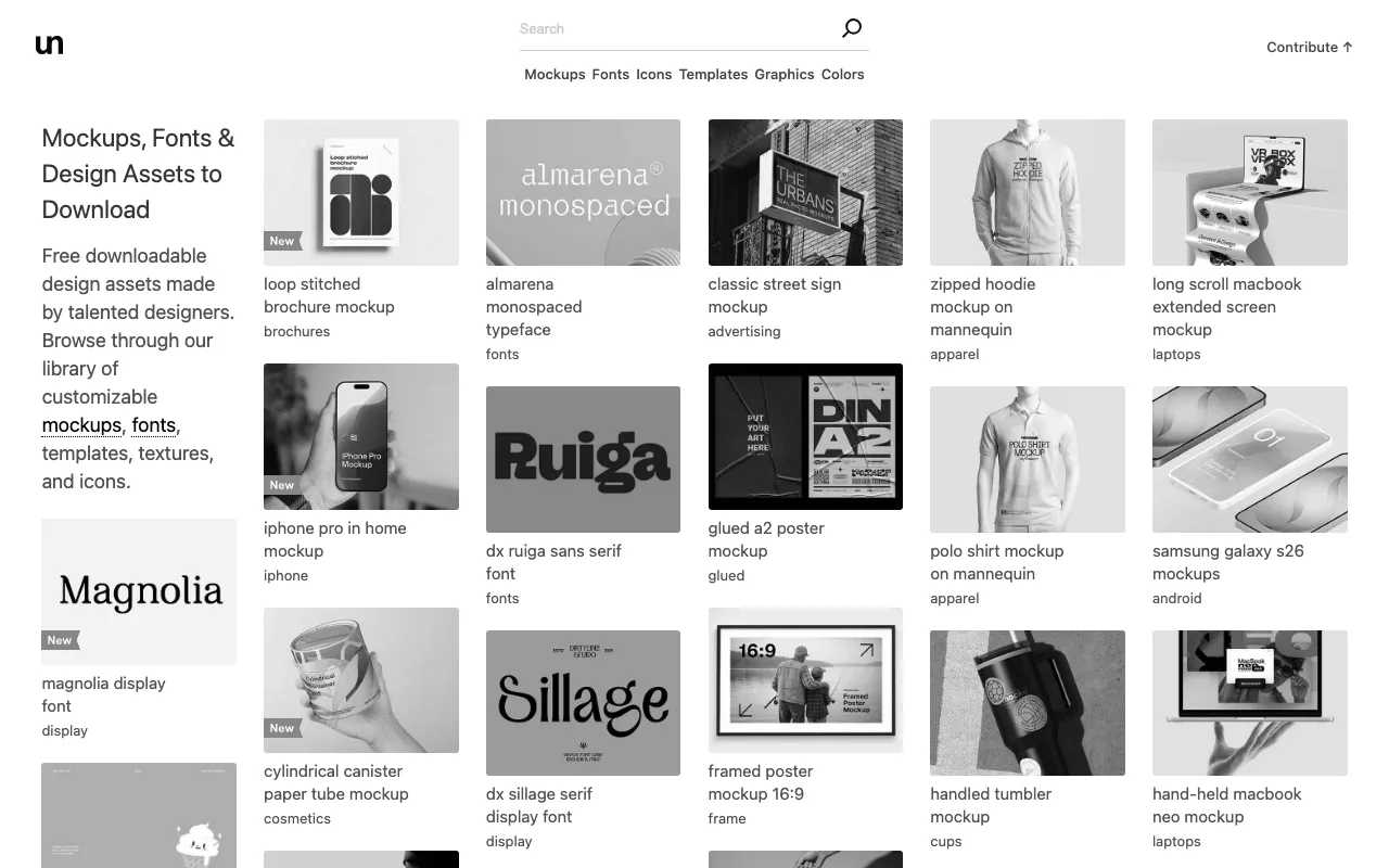 Anteprima di Unblast, archivio di mockup