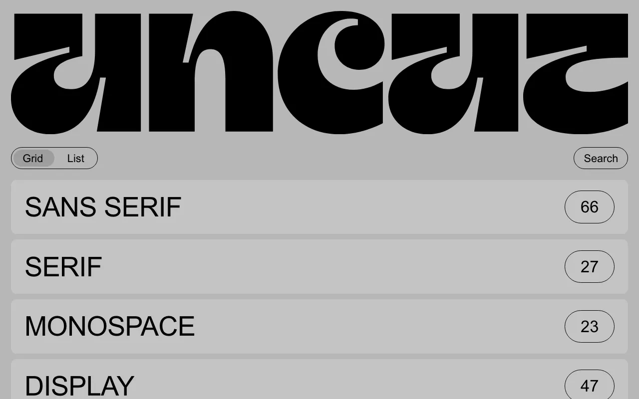 Anteprima di UNCUT, raccolta di font premium online